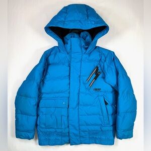 ORAGE Boys’ Blue Puffer Sami Down Feather Insulated Hooded Winter Jacket Size 8